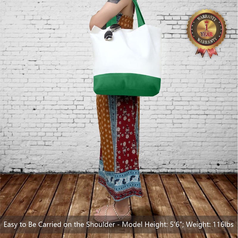 TOPDesign 3-Pack Super Strong Large 12oz Cotton Canvas Tote Bags, Reusable Grocery Shopping Cloth Bags, Fashionable Two-Tone Totes for Crafts, DIY Your Creative Designs - Image 2
